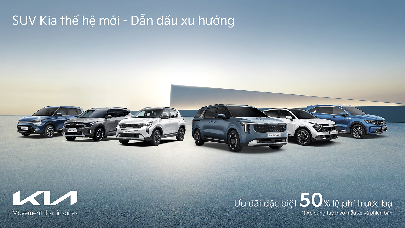 kv t8 webpr Tháng 8, các mẫu xe Kia thế hệ mới ưu đãi đặc biệt 50% lệ phí trước bạ